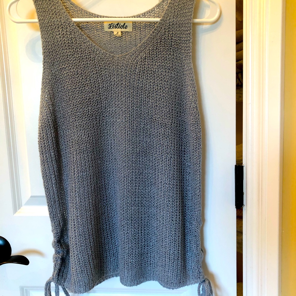 Light Blue Knit Tank Top